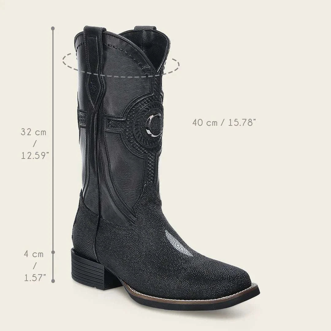 CUADRA MENS BOTA DE MANTARRAYA NEGRO SQ.TOE CC221 Laherradurawwnc.com
