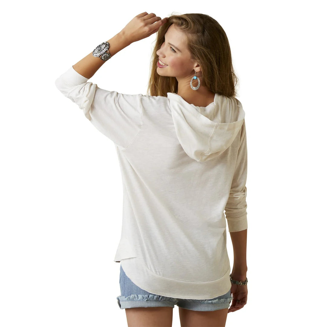 ARIAT WOMEN SURFING LONGHORN COCONUT T- SHIRT 10044958