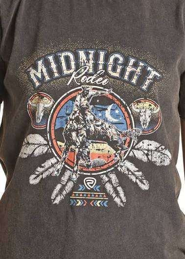 ROCK&ROLL WOMEN MIDNIGHT RODEO TEE RRWT21R17W T-SHIRT Laherradurawwnc.com
