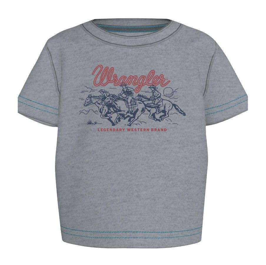 WRANGLER T-SHIRT SHORT SLEEVE CHILD GREY 112346199 Laherradurawwnc.com