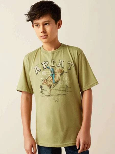 ARIAT KIDS T-SHIRT BOYS TENT GREEN 10060397 Laherradurawwnc.com