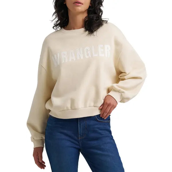 WOMEN'S WRANGLER LOGO CANYON CREW PULLOVER—112380308
