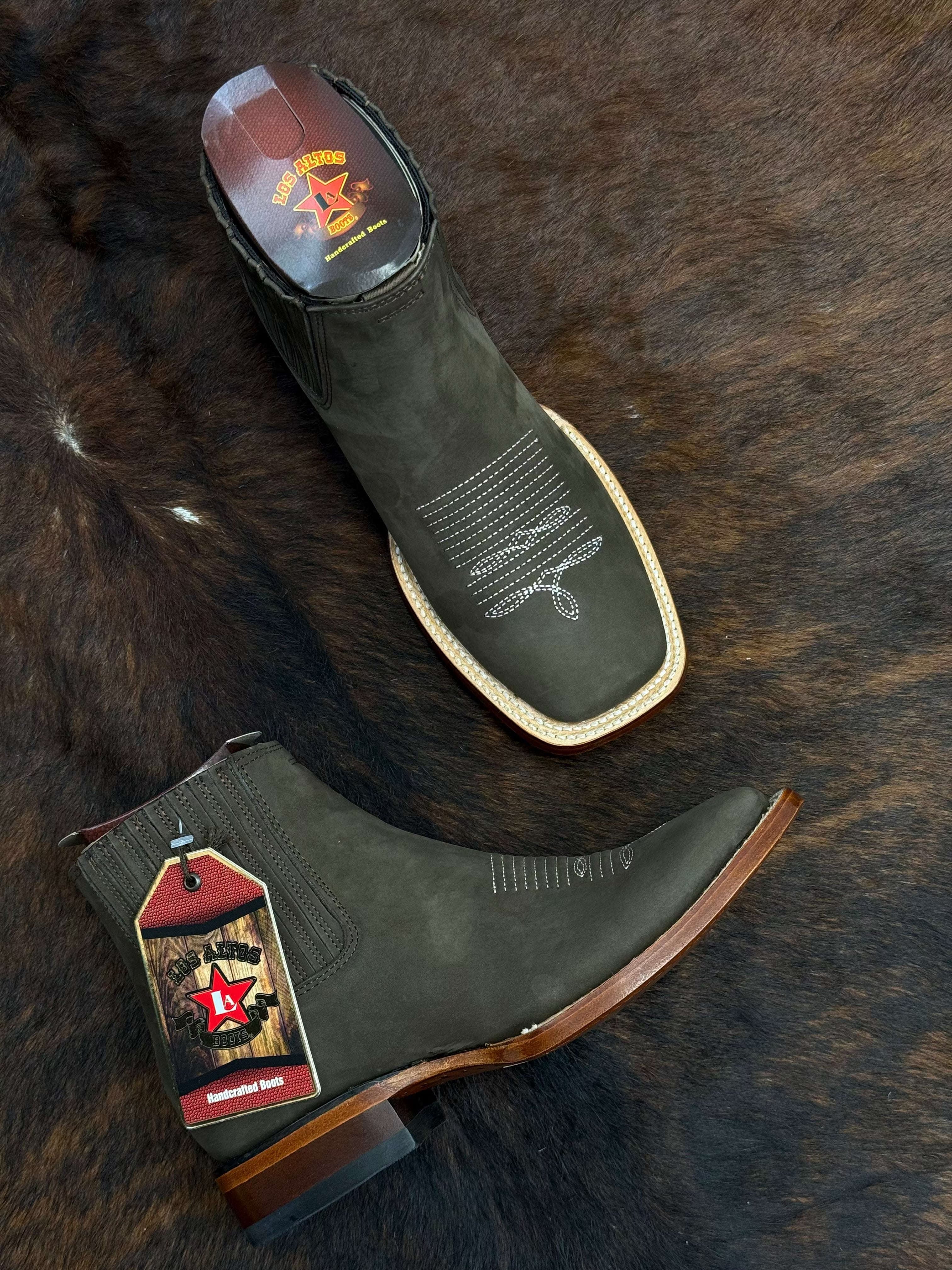 MEN BOTIN LOS ALTOS WIDE SQUARE TOE NUBUCK DARK TABACCO 82BM26359 Laherradurawwnc.com
