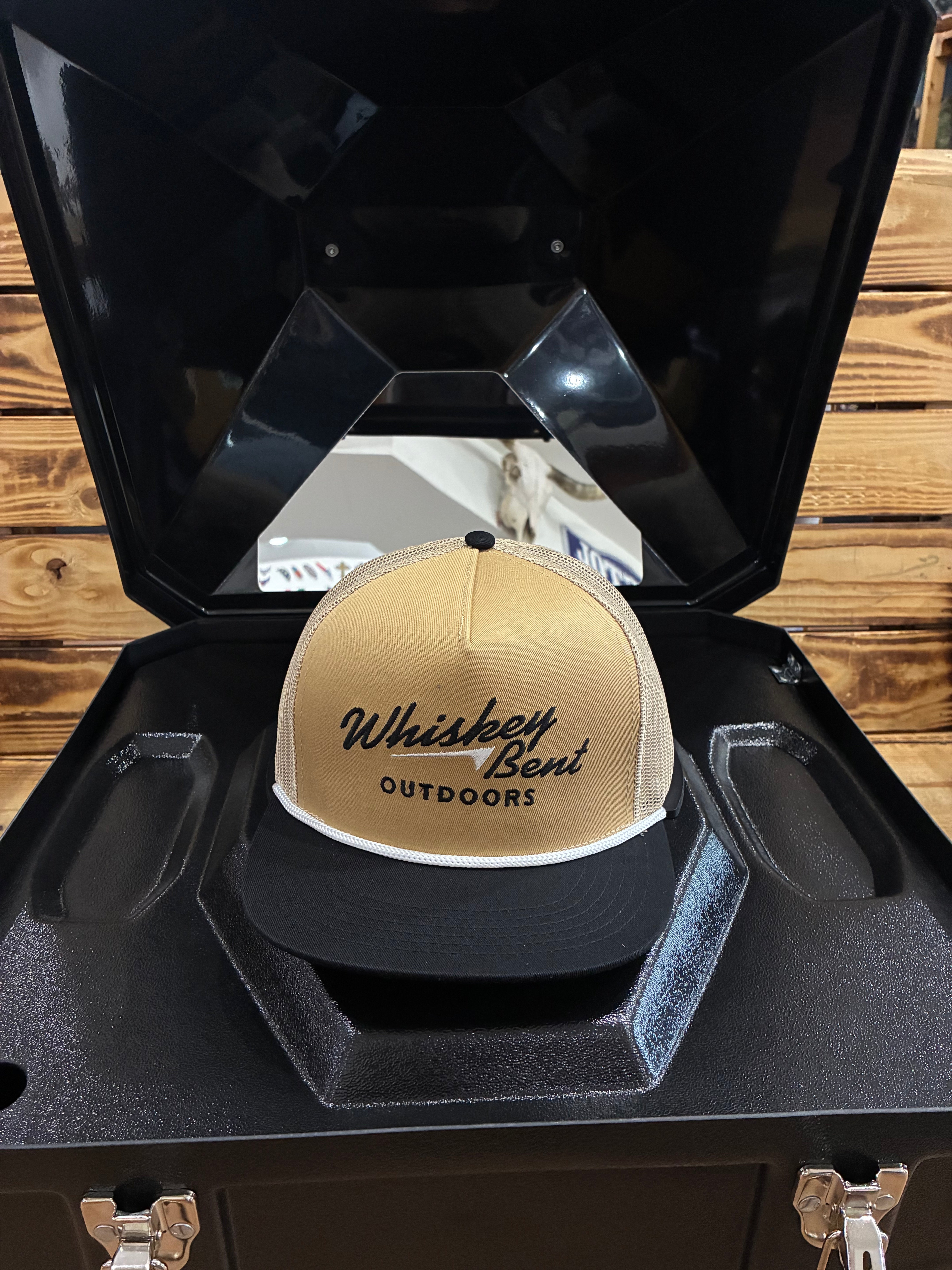 WHISKEY BENT OUTDOORS TAN/BLACK CAP
