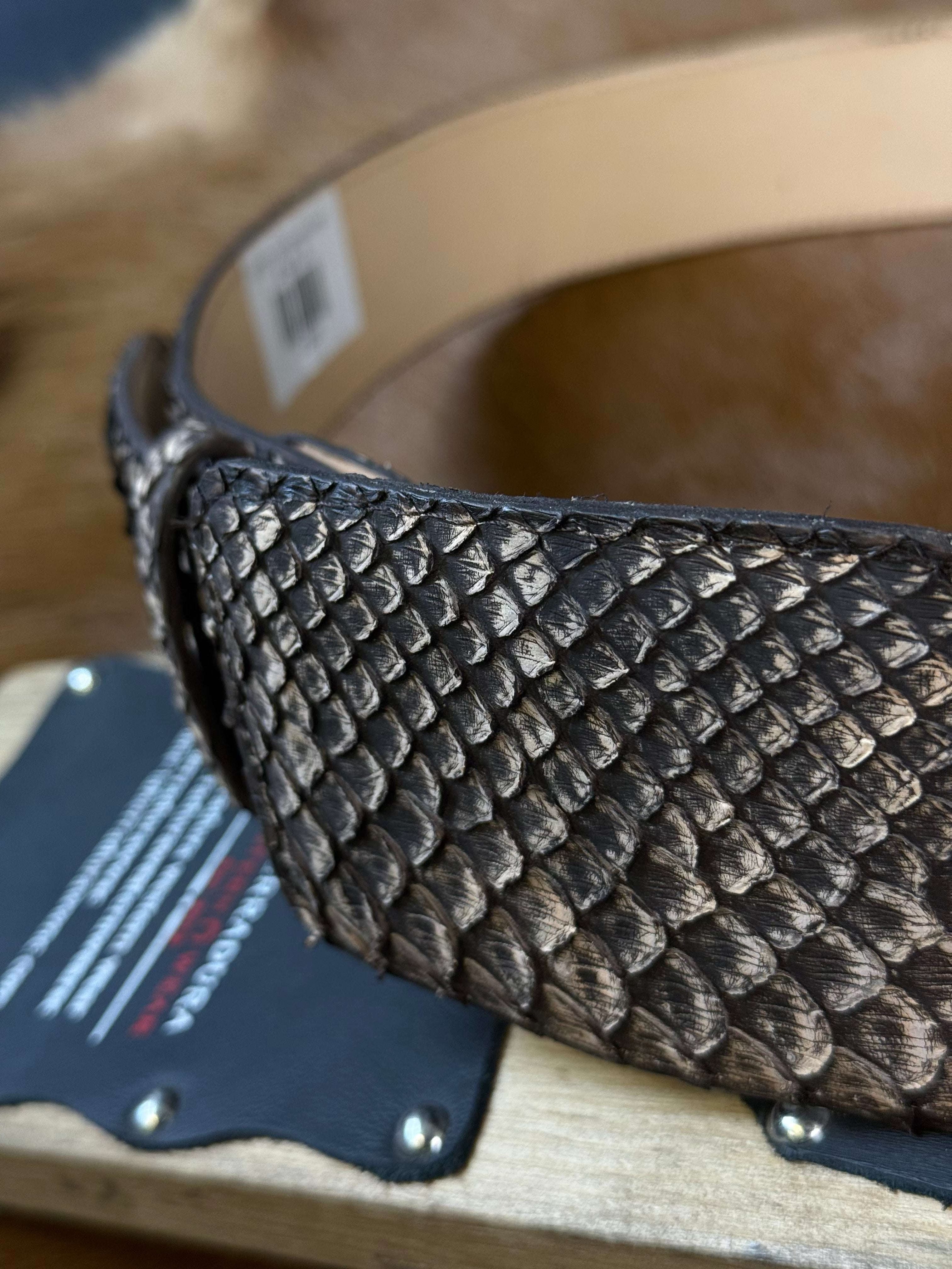 EXOTIC PYTHON BROWN/BLACK BELT Laherradurawwnc.com