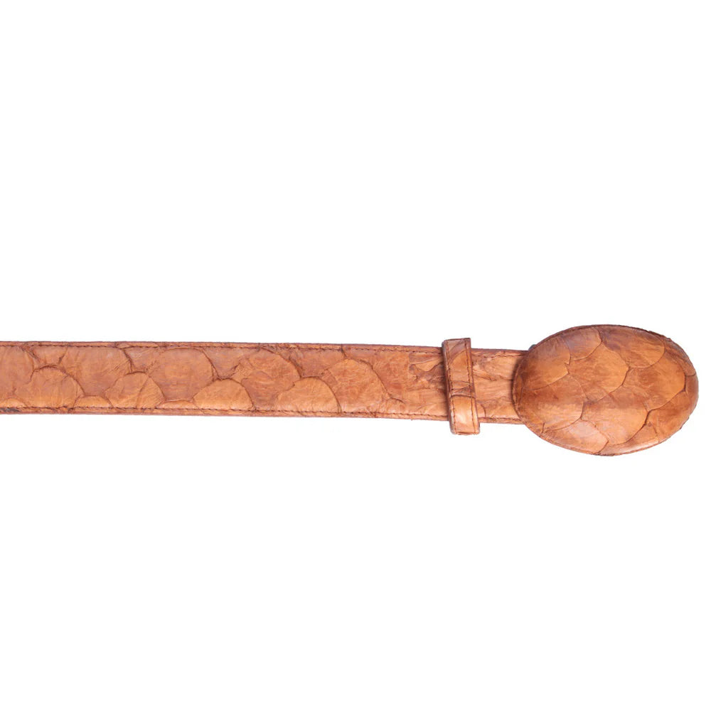 LOS ALTOS RUST FISH MENS BELT ROUND BUCKLE