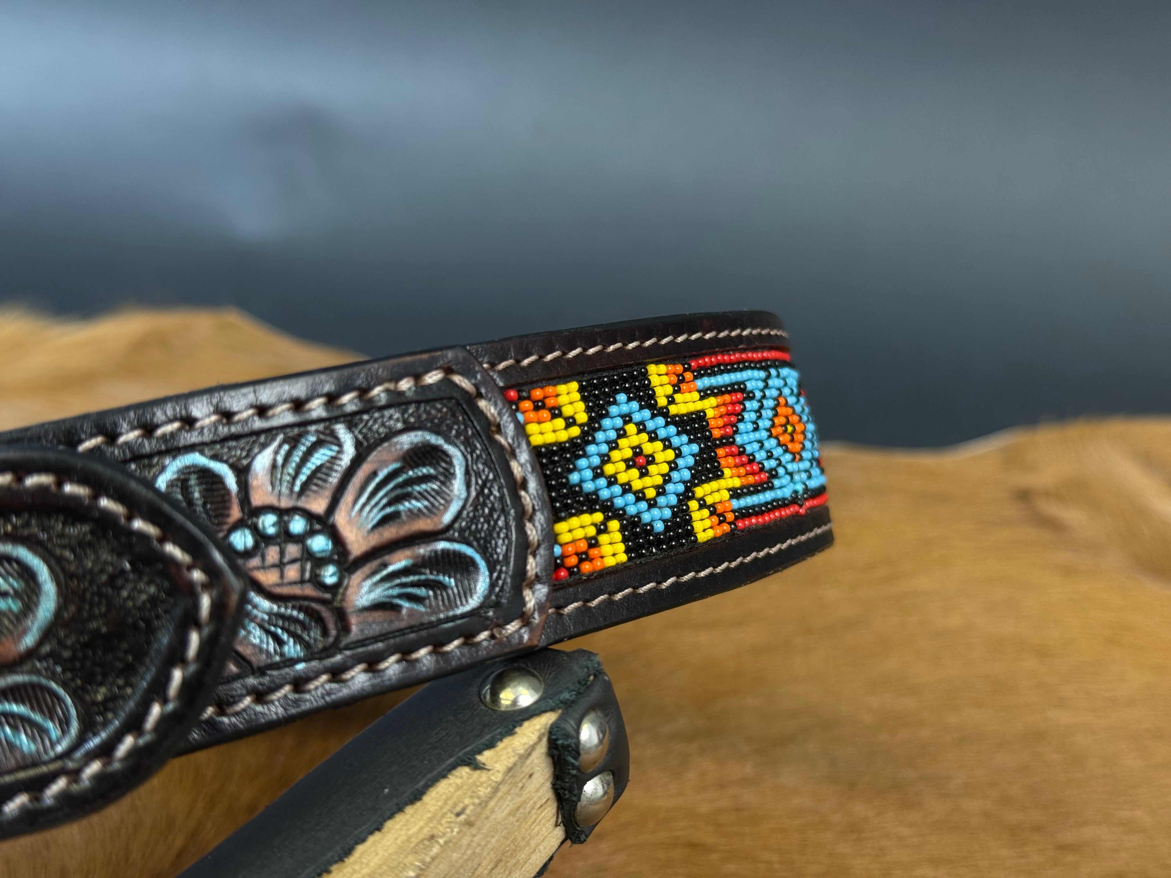 AZTEC MULTI COLOR DARK BROWN BELT