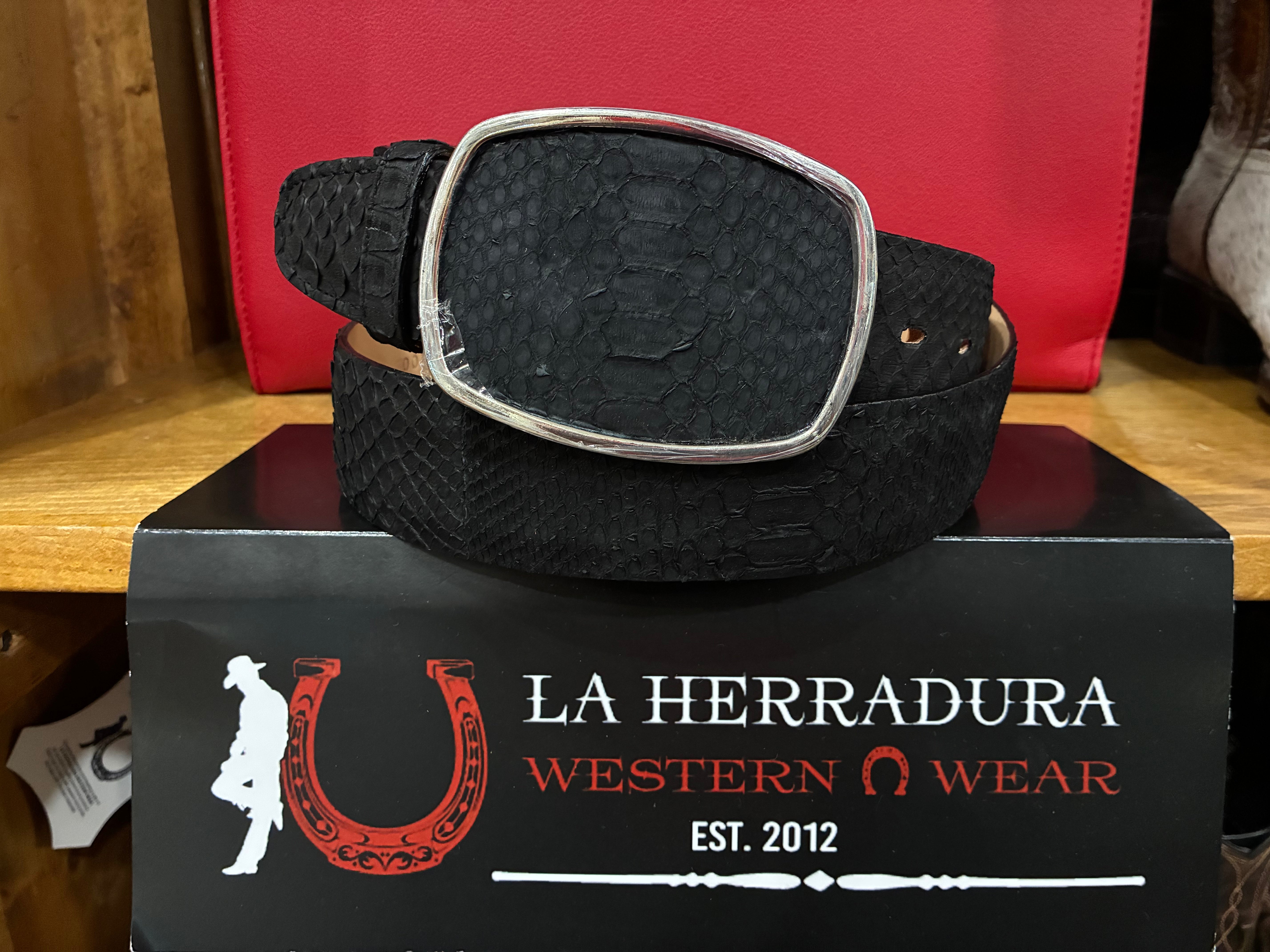 WILD WEST BOOTS / LOS ALTOS BLACK PYTHON BELT 991018519
