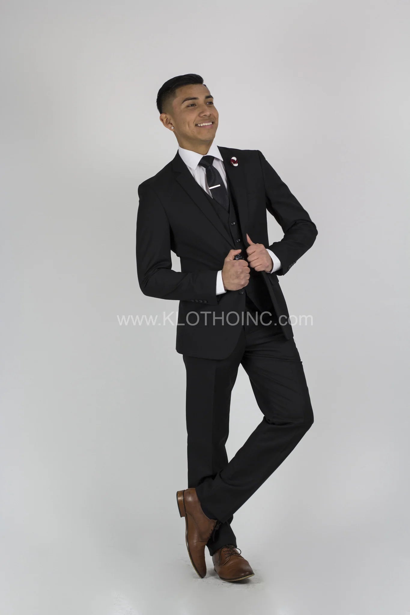 FABIO FABRINI MENS JECKET AND PANTS SUIT BLACK FF2S+V 4030S