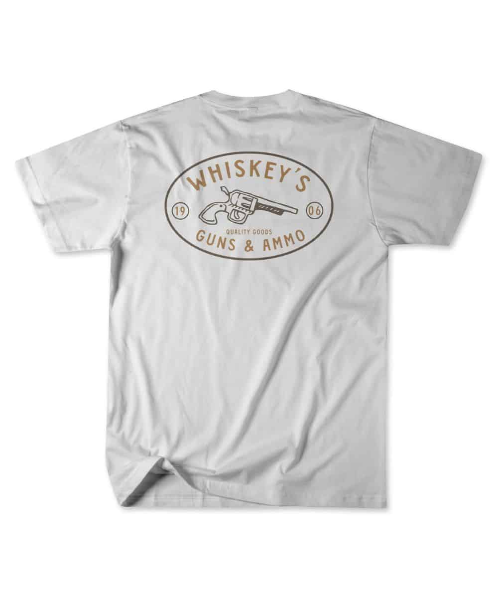 MENS WHISKEY BENT SHIRT SHORT SLEEVE WHITE BROWN