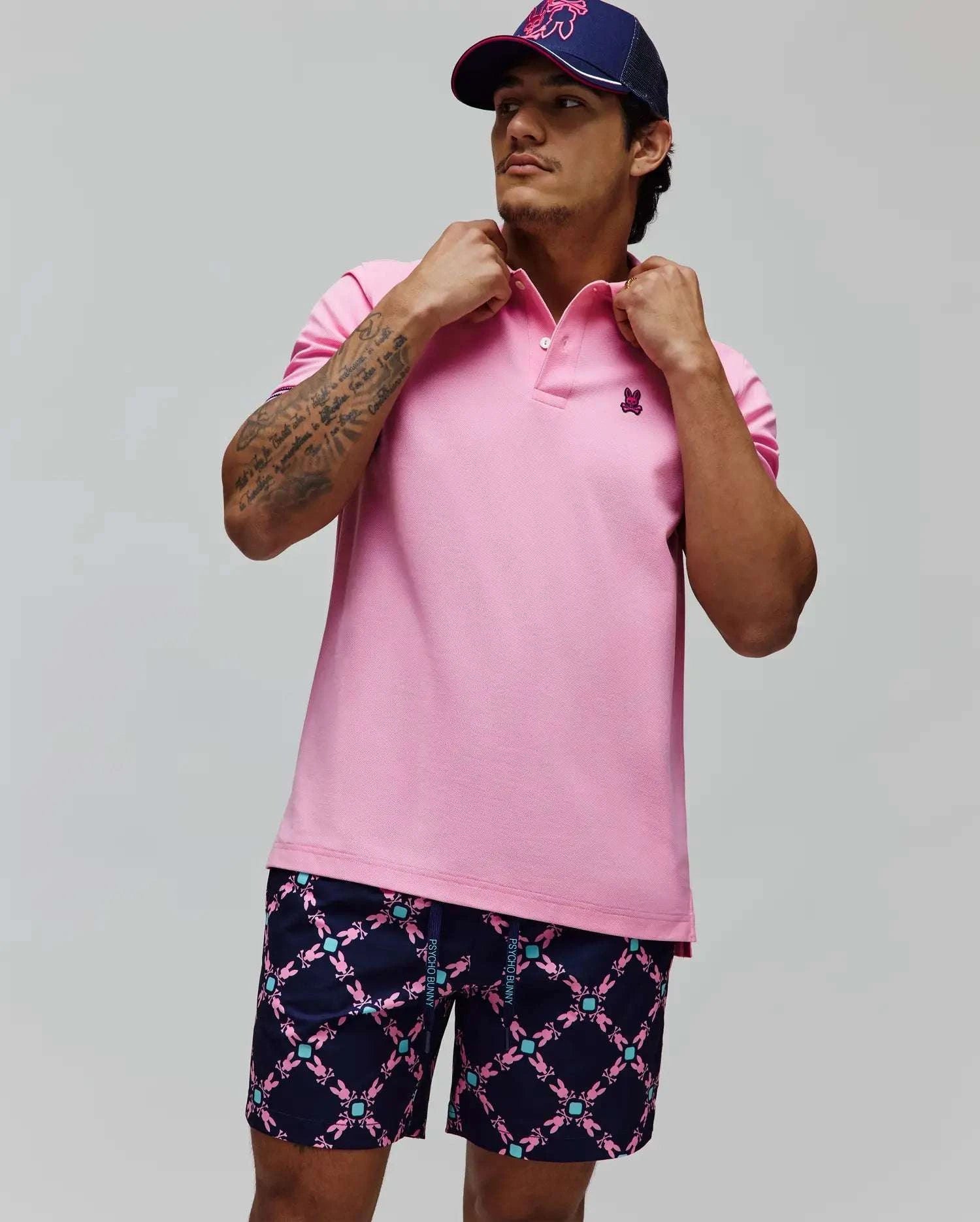 PSYCHO BUNNY CLARK PINK POLO - MT0100127 Laherradurawwnc.com