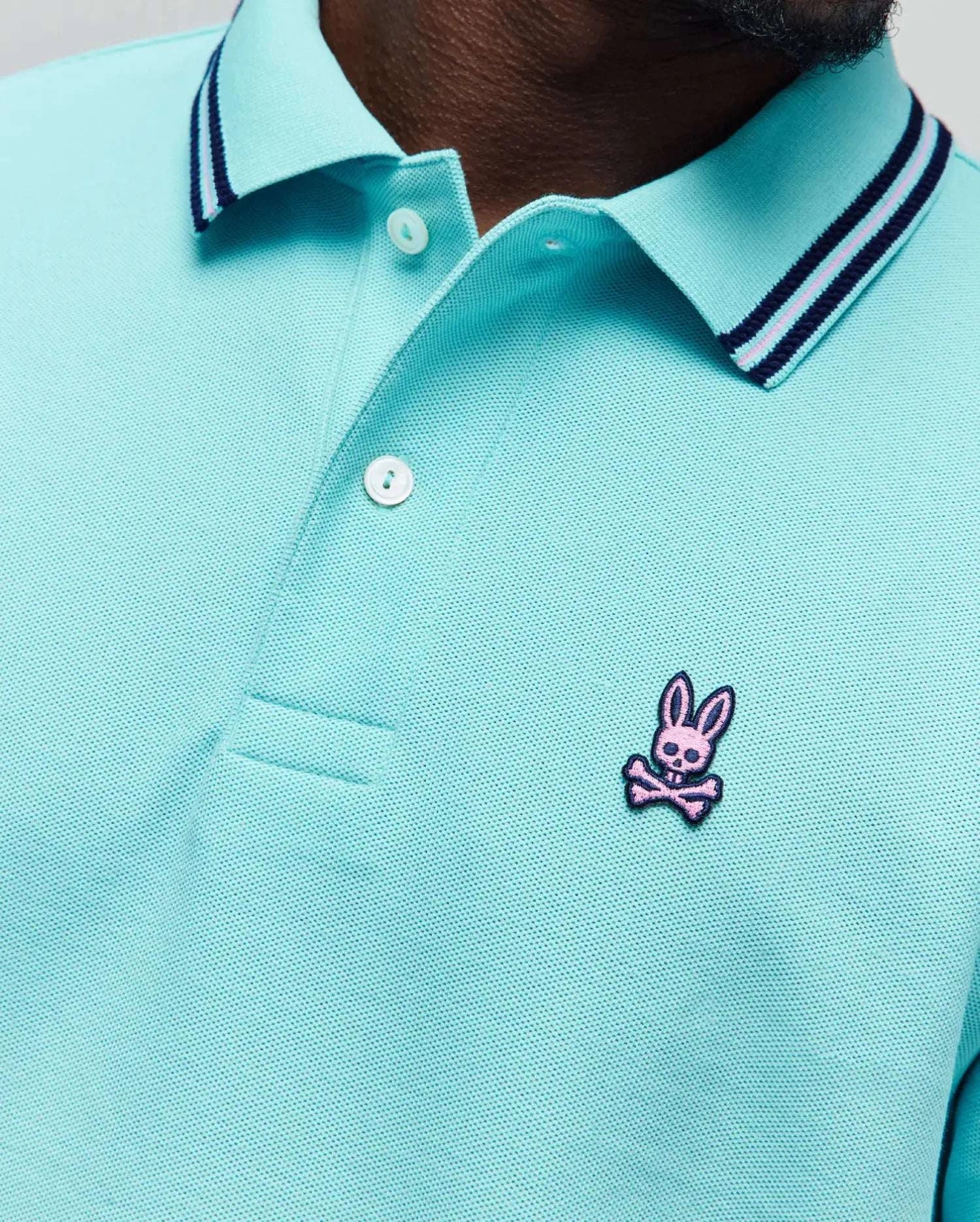 PSYCHO BUNNY CLARK TEAL POLO - MT0100127 Laherradurawwnc.com