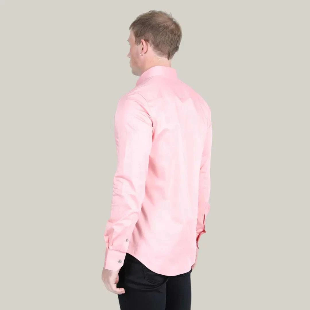 PLATINI MEN’S SHIRT MODERN FIT STRETCH PINK CTL9826 Laherradurawwnc.com