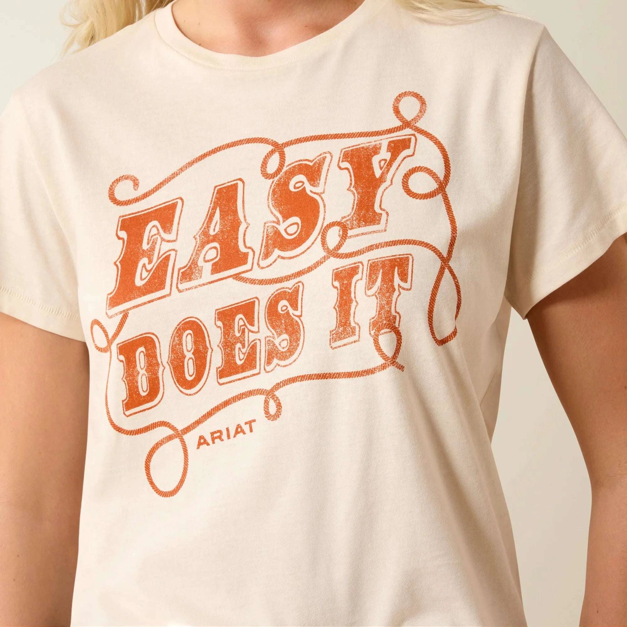 ARIAT WOMEN NATURAL EASY DOES SS TSHRT 10078384 Laherradurawwnc.com