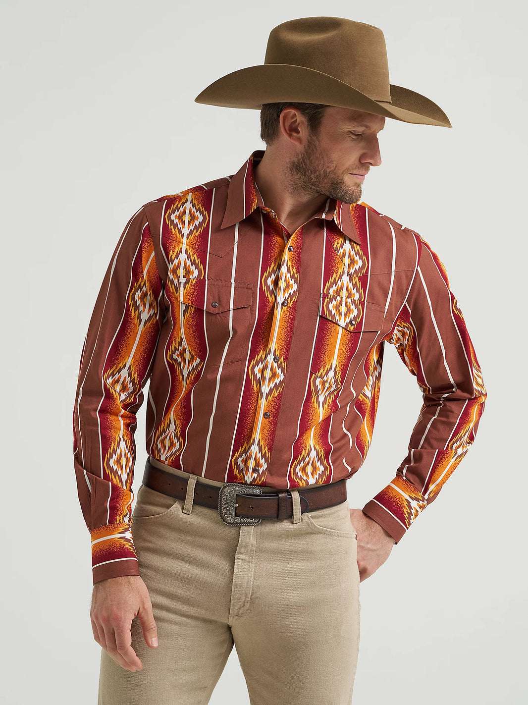 WRANGLER CHECOTAH MENS SHIRT RED CLASSIC FIT - 112369466 Laherradurawwnc.com