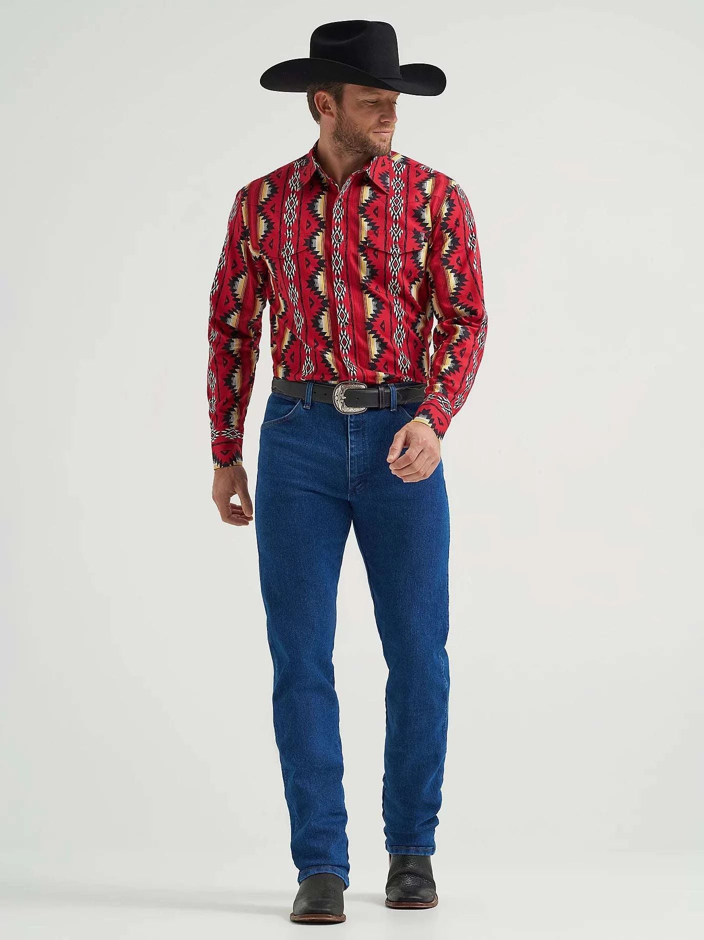 WRANGLER MEN SHIRT RED CLASSIC FIT - 112369430 Laherradurawwnc.com