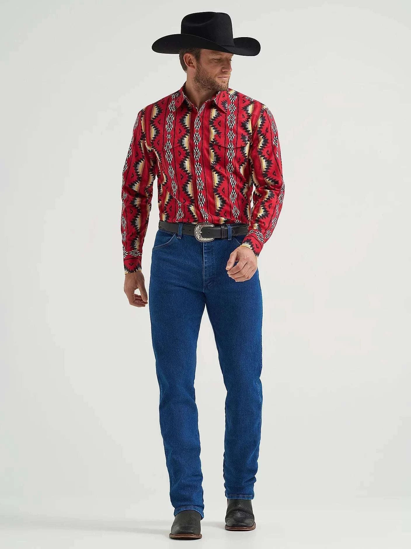 WRANGLER MEN SHIRT RED CLASSIC FIT - 112369430 Laherradurawwnc.com