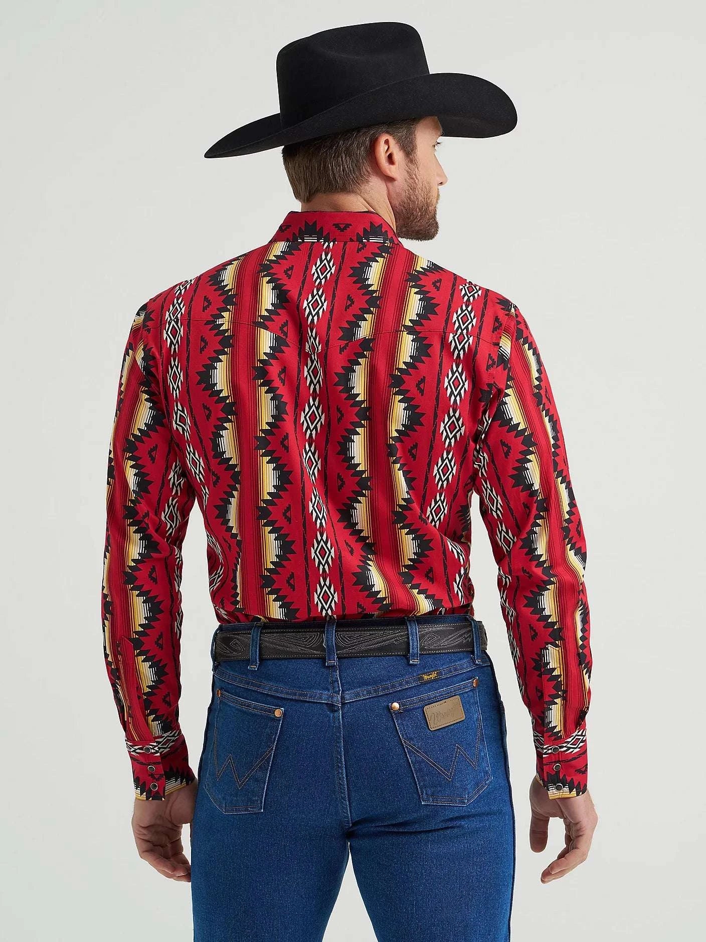 WRANGLER MEN SHIRT RED CLASSIC FIT - 112369430 Laherradurawwnc.com