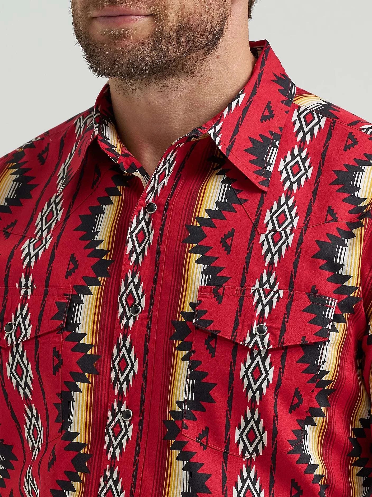WRANGLER MEN SHIRT RED CLASSIC FIT - 112369430 Laherradurawwnc.com