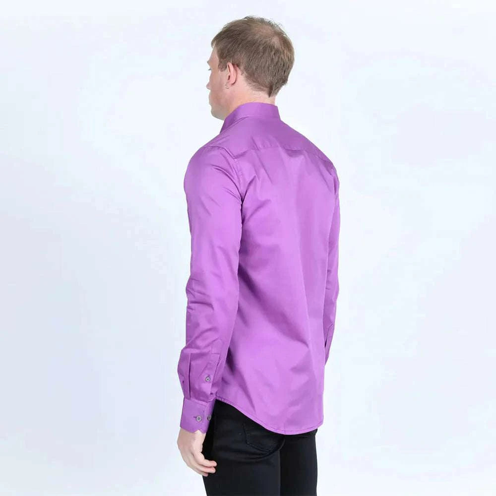 MENS SINGLE POCKET LOGO MODERN FIT STRETCH DRESS SHIRT CTL9827 Laherradurawwnc.com