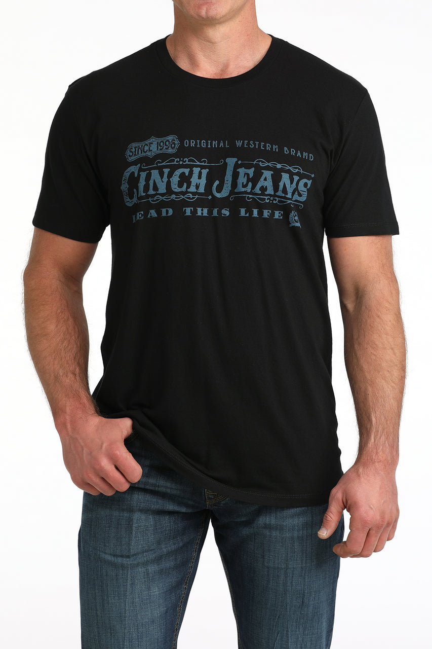 CINCH MENS "1996 CINCH JEANS" T-SHIRT BLACK MTT1690713