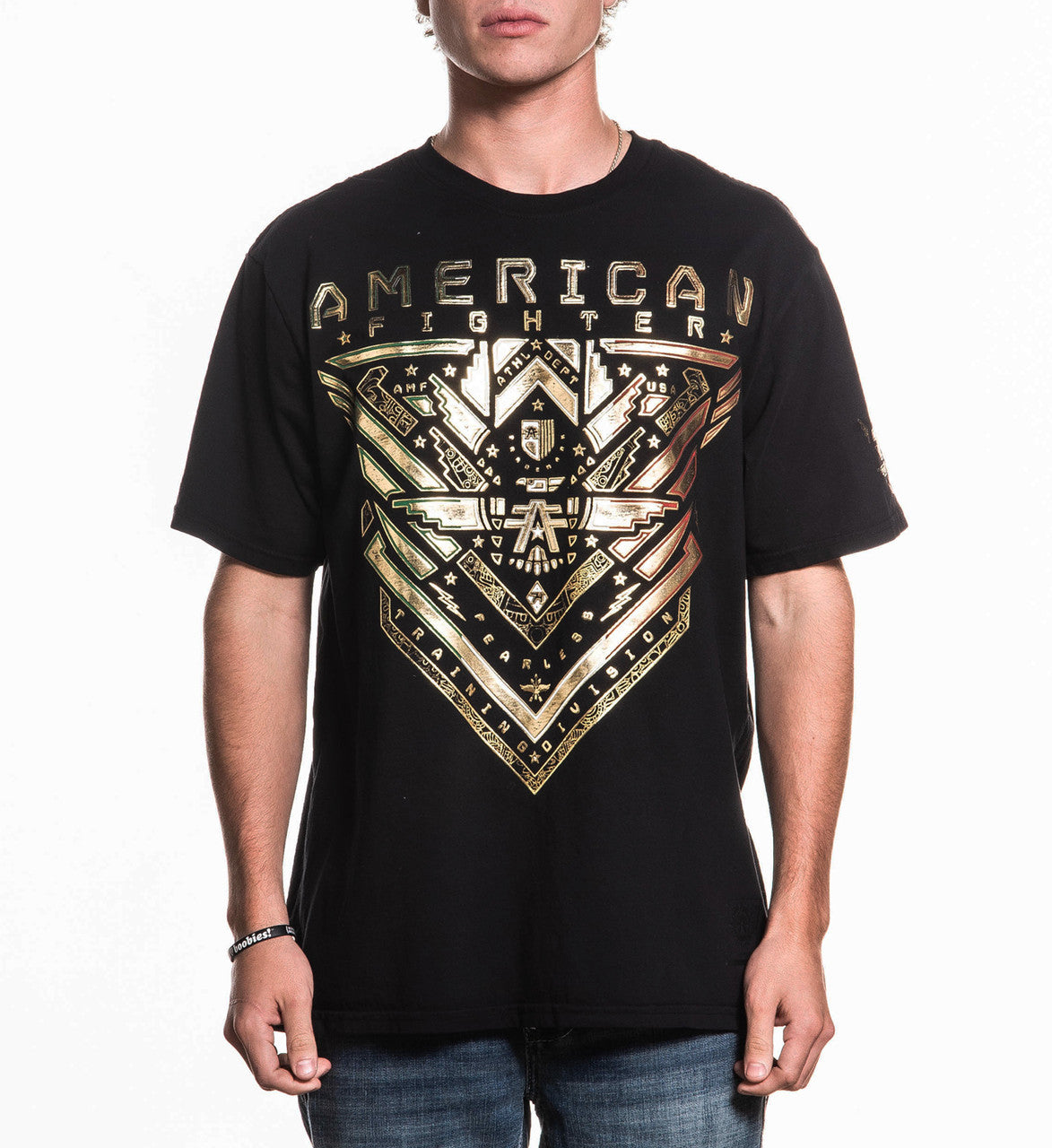 AMERICAN FIGHTER CORTEZ S/S TEE BK FM16640