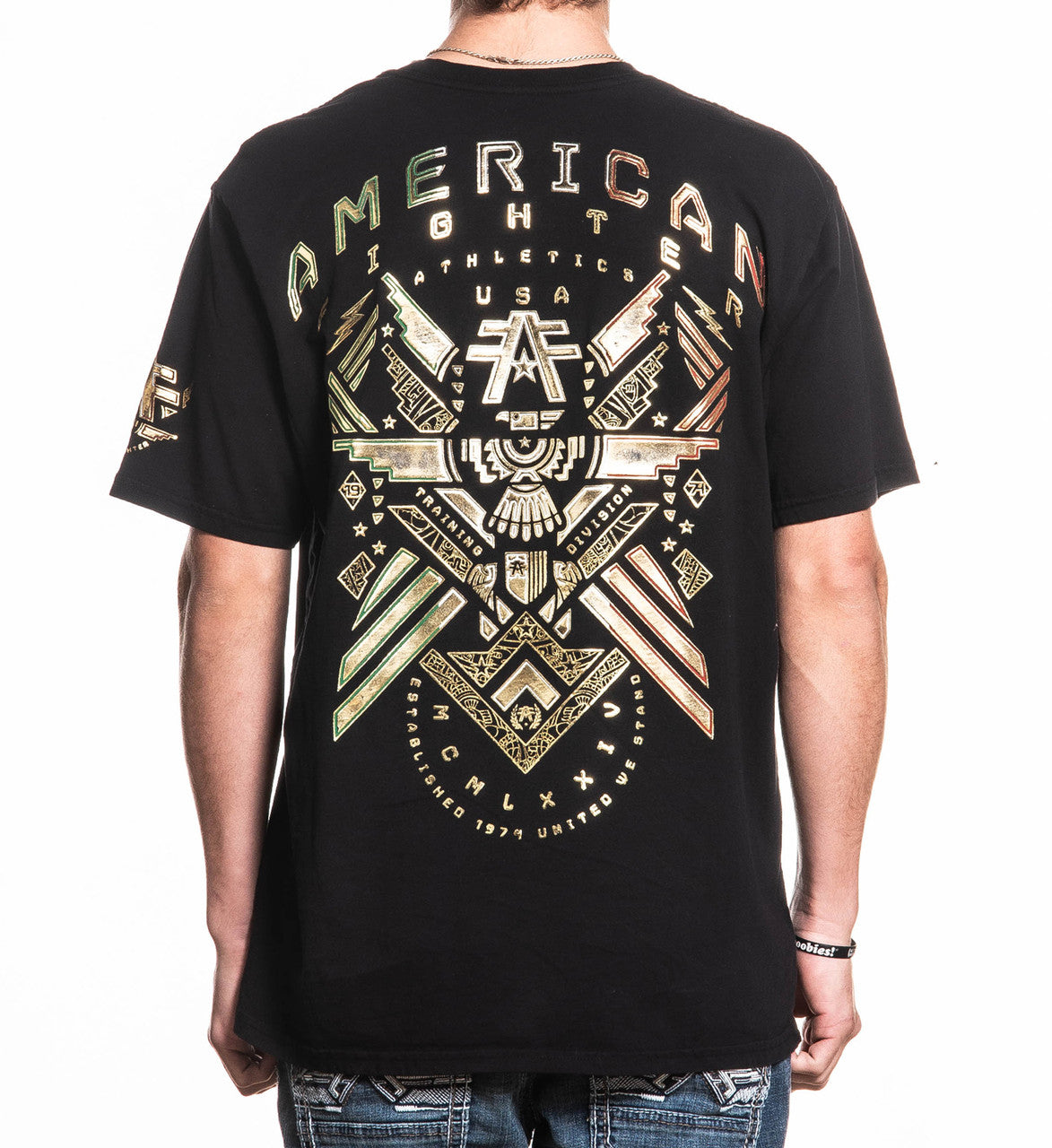 AMERICAN FIGHTER CORTEZ S/S TEE BK FM16640