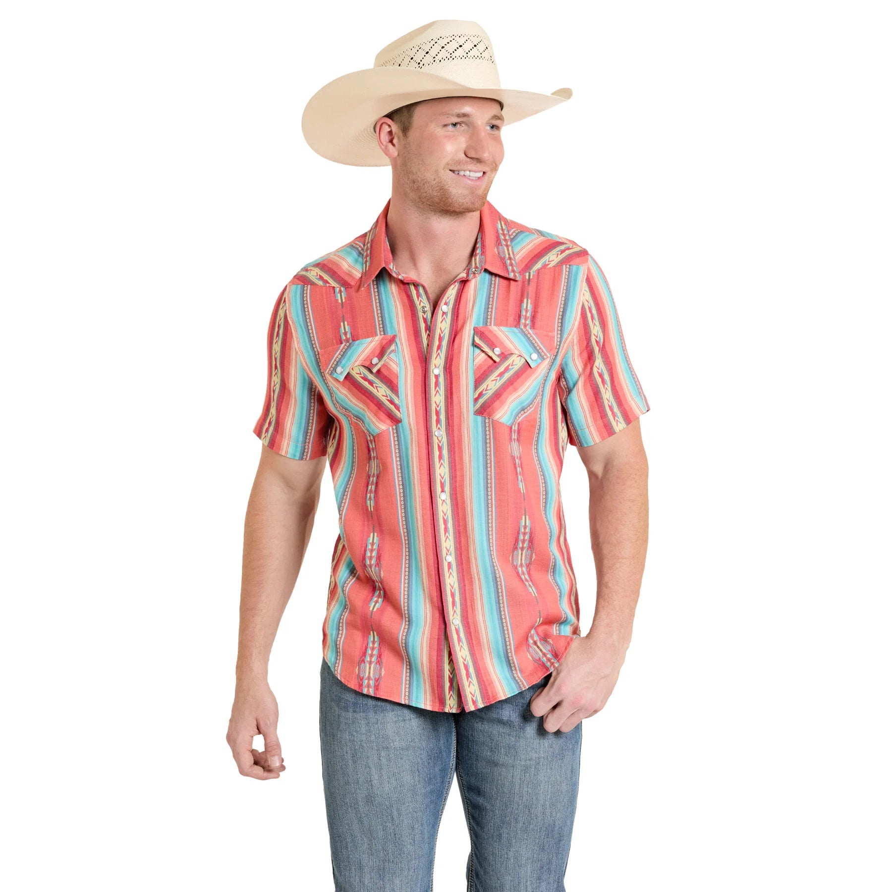 PANHANDLE SLIM TRUE WESTERN WEAR MENS SHIRT RED- PMN2S08155