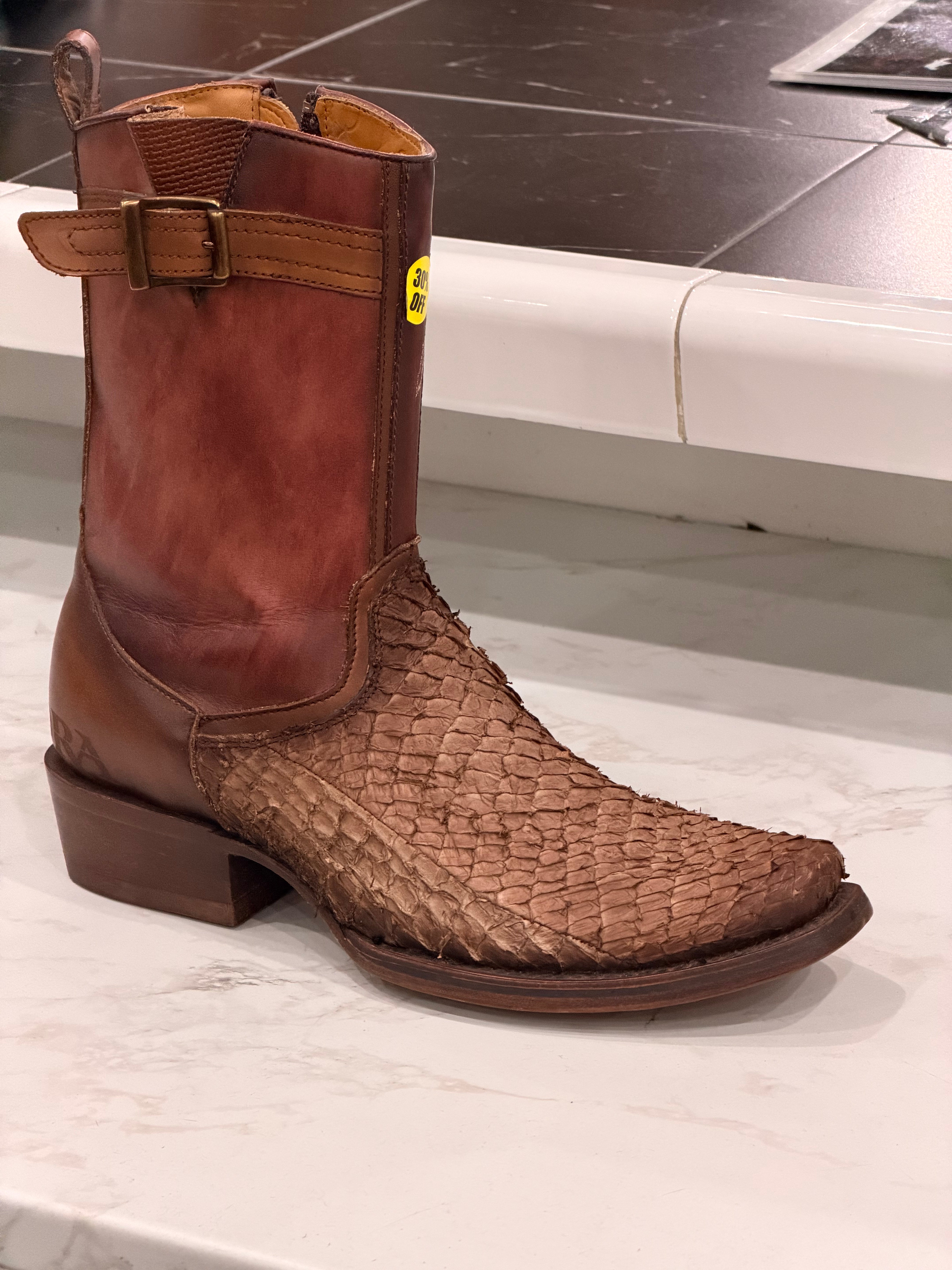 CUADRA BOOTS SHORT PEZ BROWN NARROW SQUARE TOE