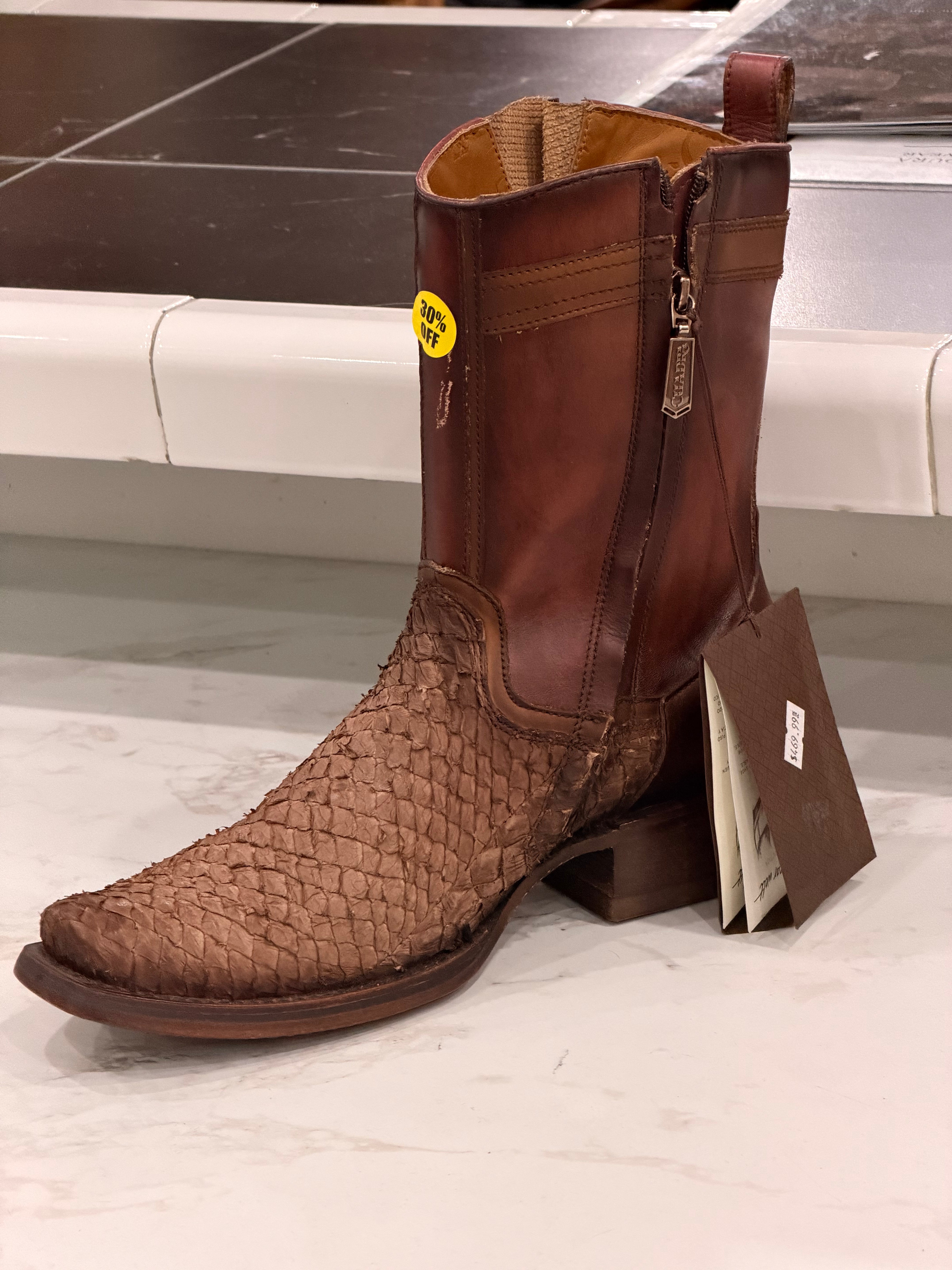 CUADRA BOOTS SHORT PEZ BROWN NARROW SQUARE TOE