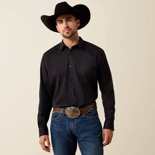 ARIAT MENS SHIRT BLACK CLASSIC FIT 10071100 Laherradurawwnc.com