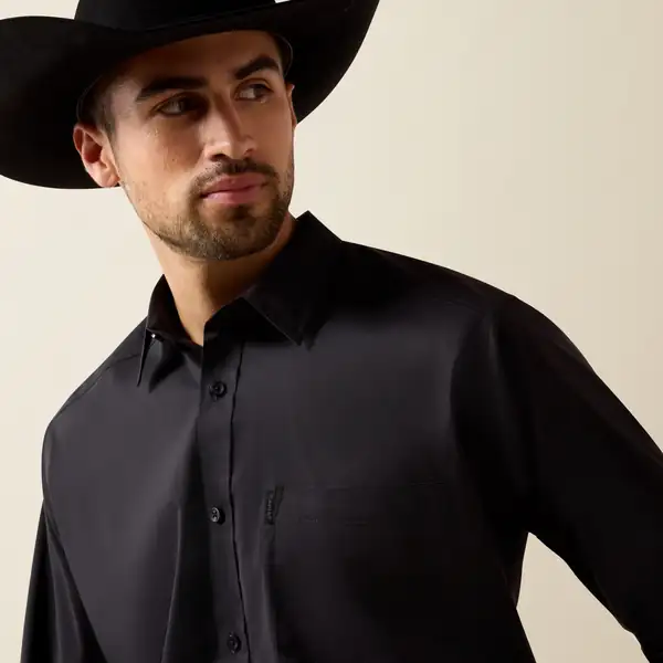 ARIAT MENS SHIRT BLACK CLASSIC FIT 10071100 Laherradurawwnc.com