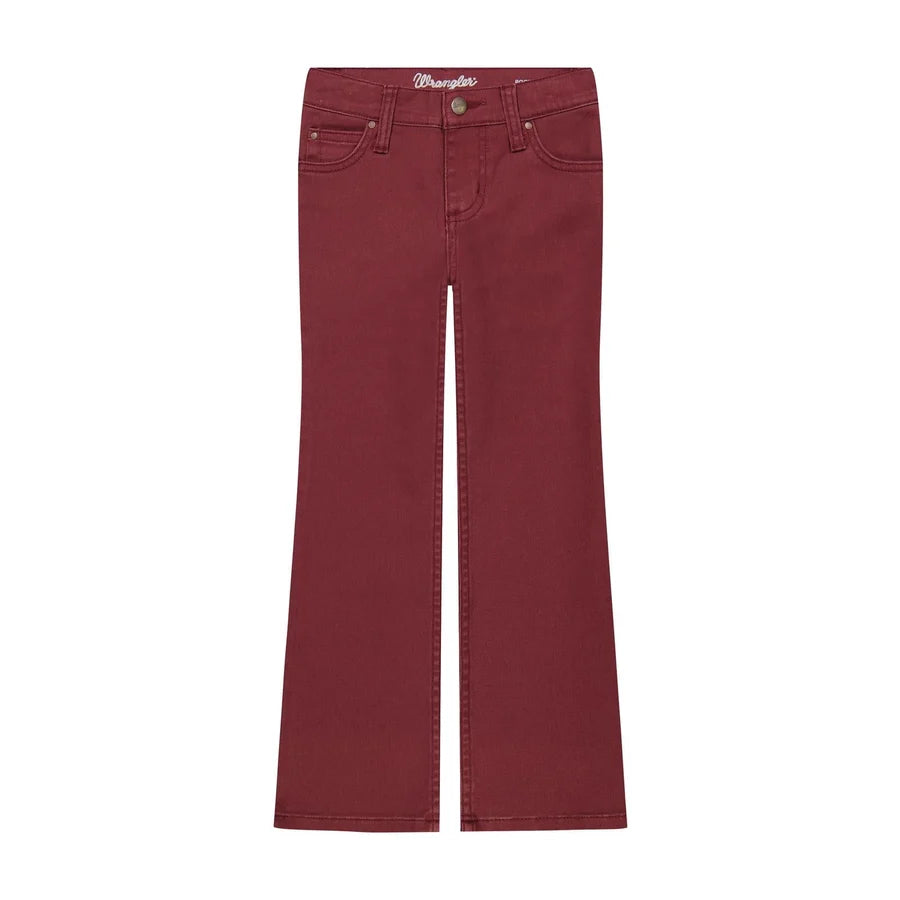 GIRLS WRANGLER JEANS REG BOOT CUT BURGUNDY 112385563