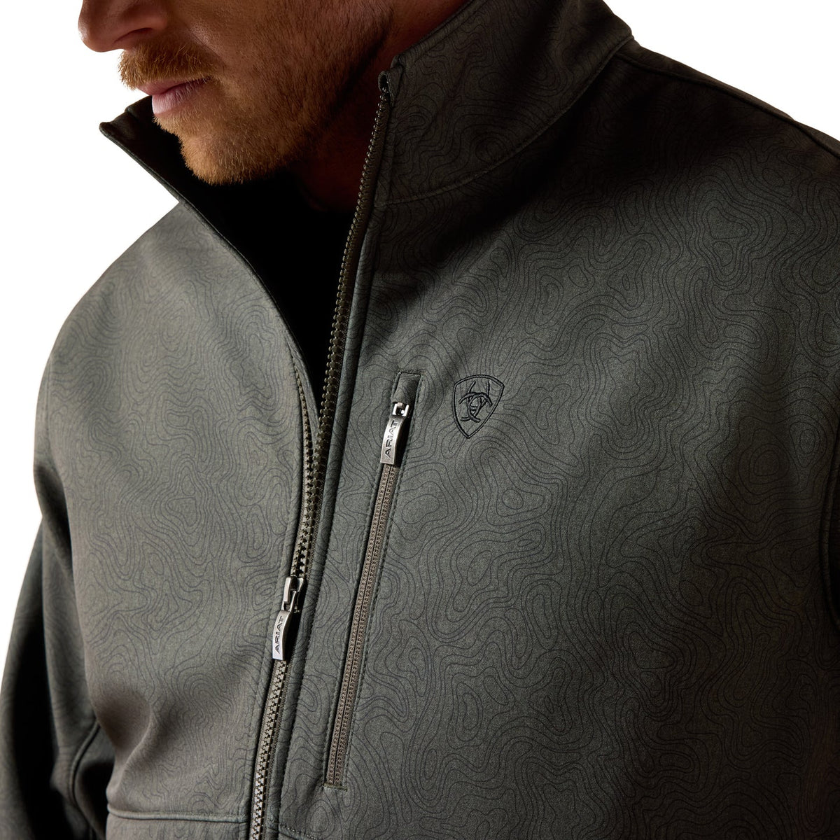 ARIAT MEN’S JAKET LOGO BELUGA GREY SOFTSHELL 10079579