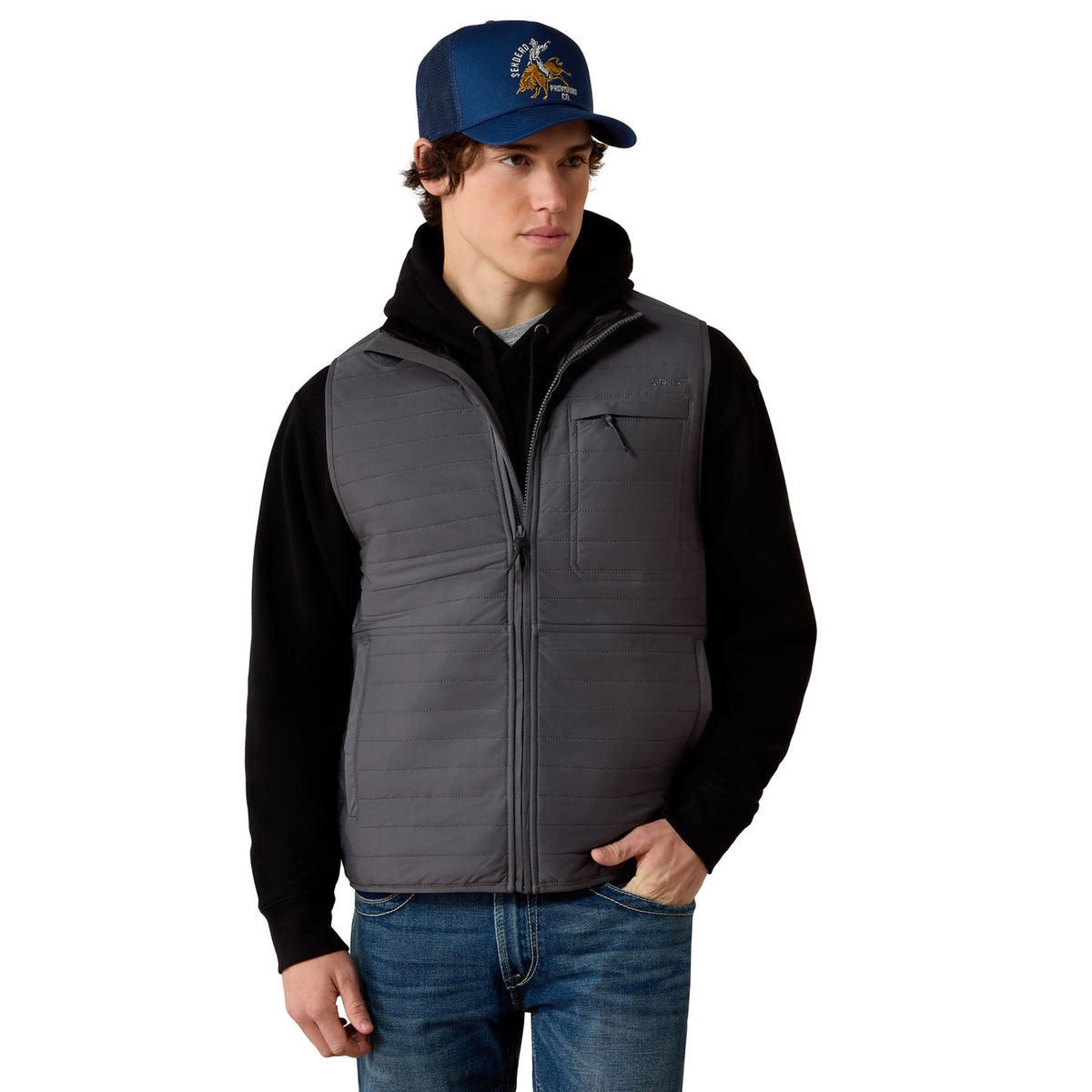 ARIAT MEN’S WYLIE IRON GATE FULL ZIP VEST 10079334