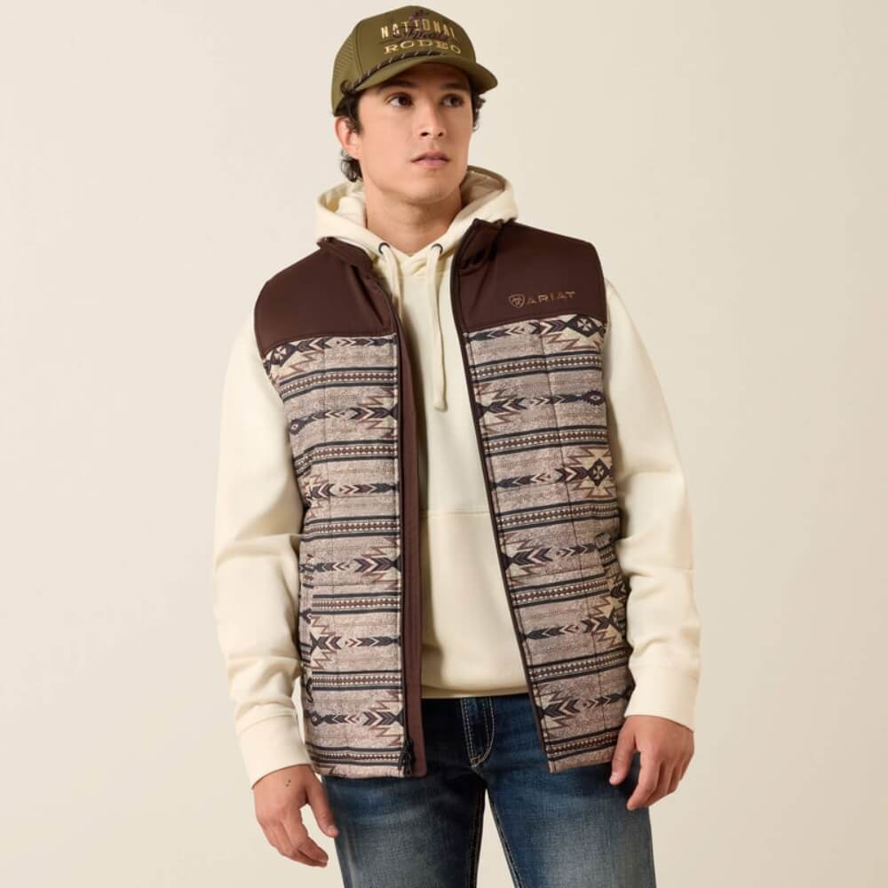 ARIAT MEN’S CRIUS INSULATE VEST TONAL SOUTHWEST/SILVER MINK HE 10079386