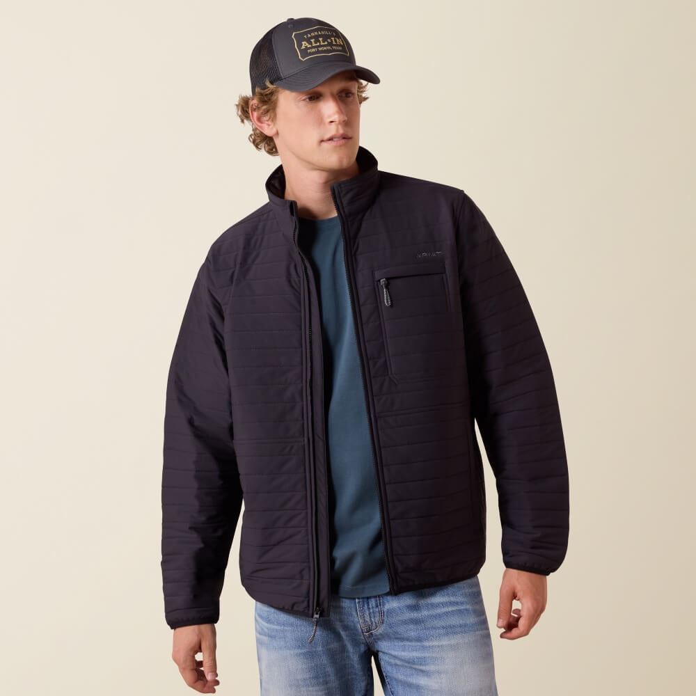 ARIAT JACKET MEN’S WYLIE FULL ZIP OBSIDIAN BLACK 10079869