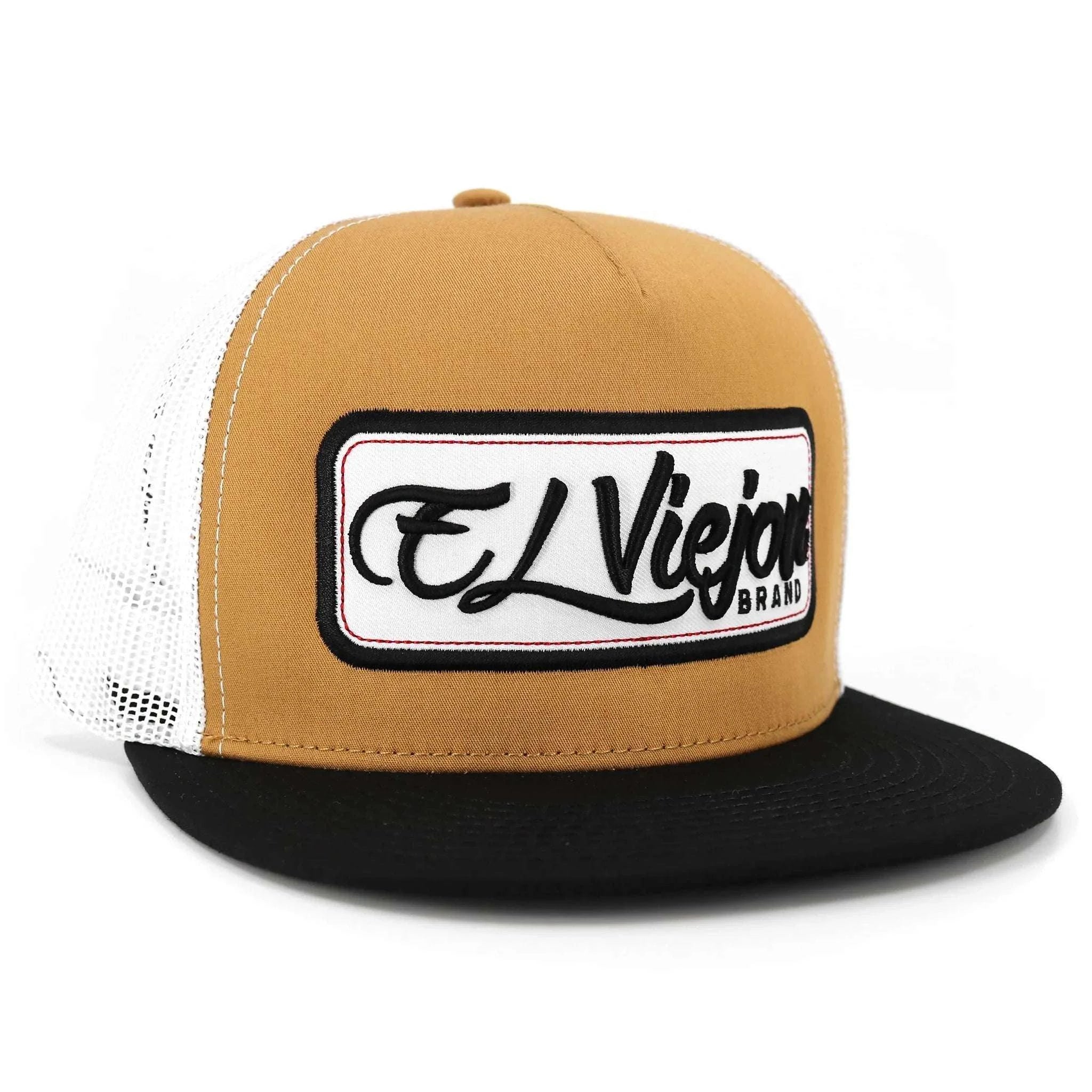 EL VIEJON WHITE/BLACK/CAMEL FLAT CAP Laherradurawwnc.com