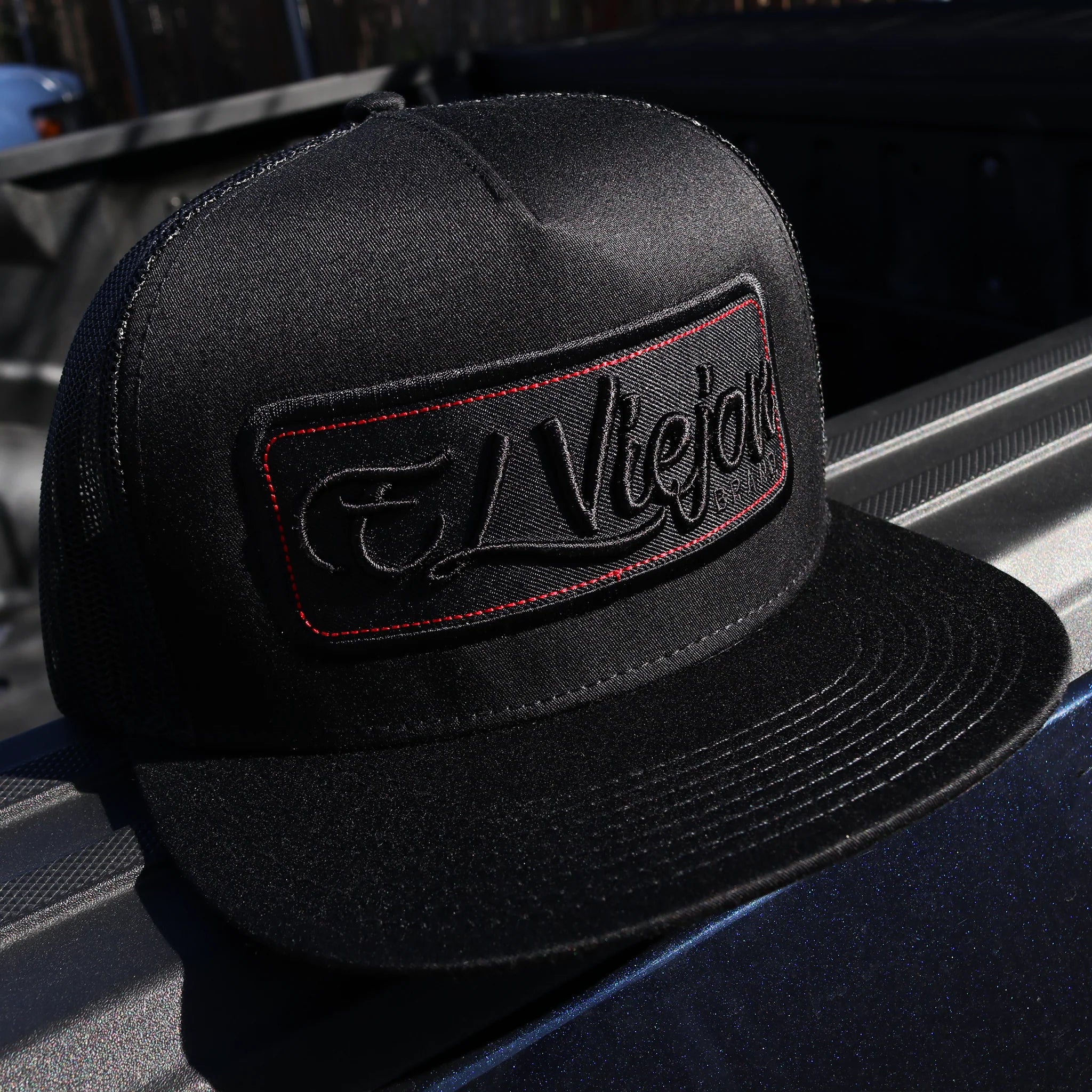 EL VIEJON BLACK PATCH FLAT CAP