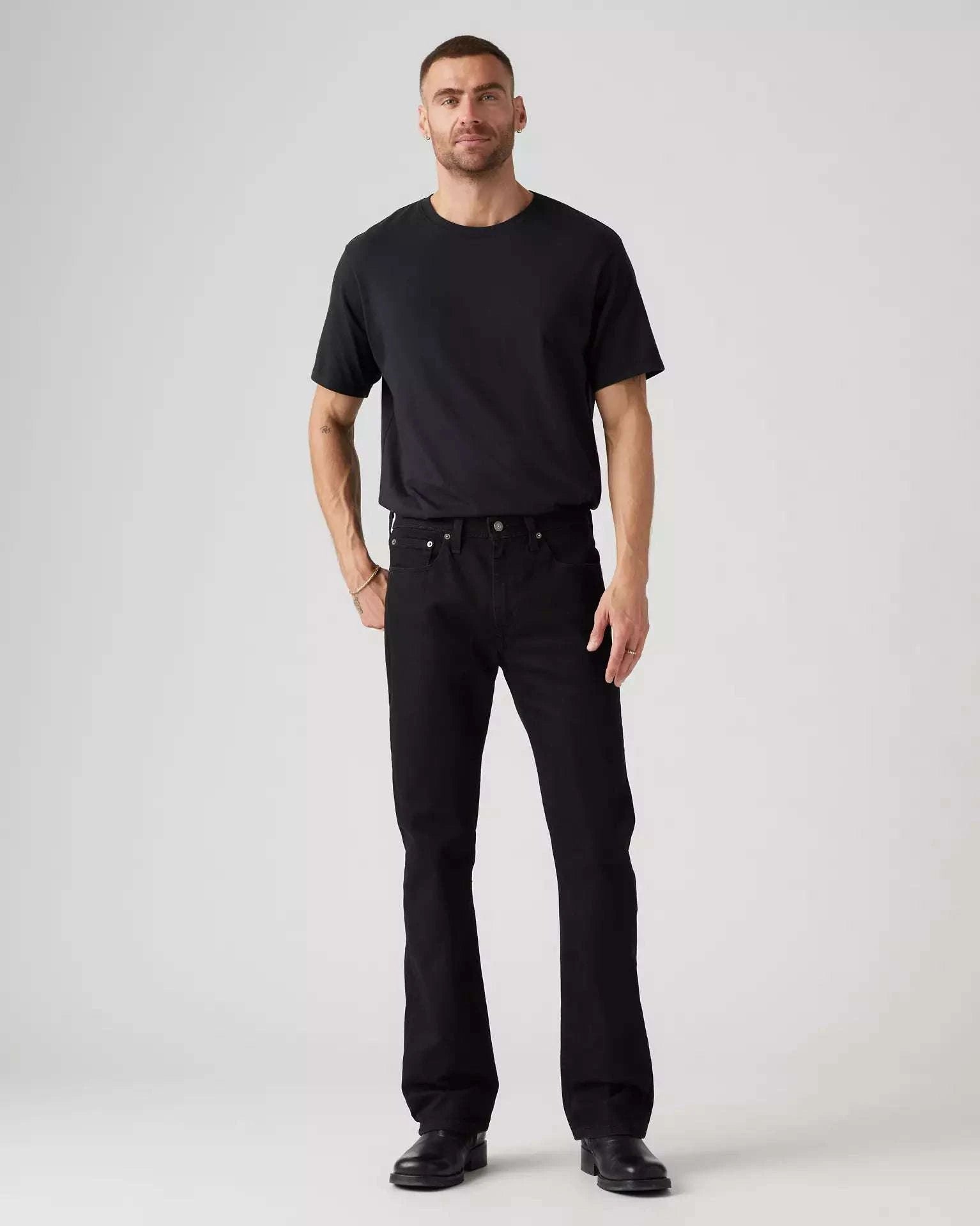 Levi’s men’s 527 Stretch Slim Bootcut Jeans- Black 055270539 Laherradurawwnc.com