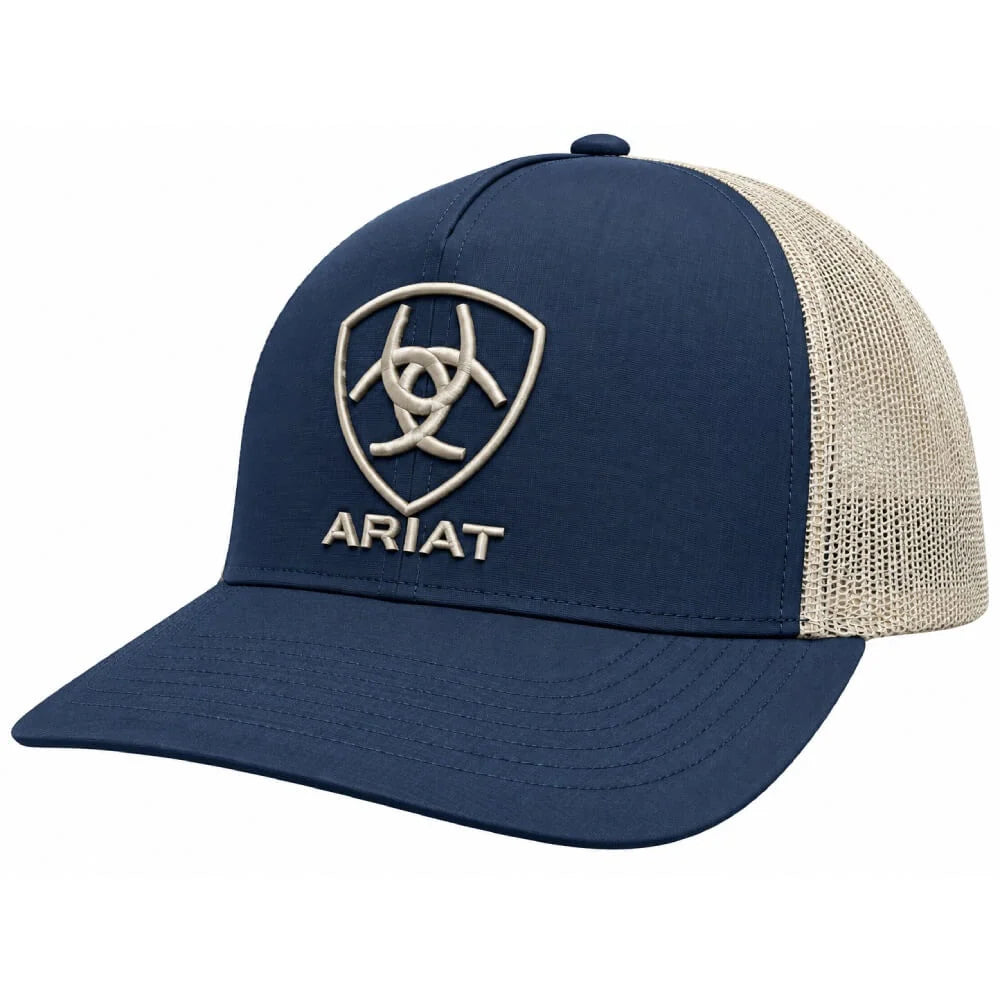 ARIAT MENS SHIELD AND LOGO EMBROIDERED CAP NAVYA300098903