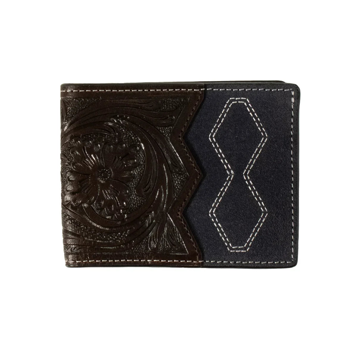 Men's 3D Bifold With Pass Case Navy Roughout Body Wallet D250015603