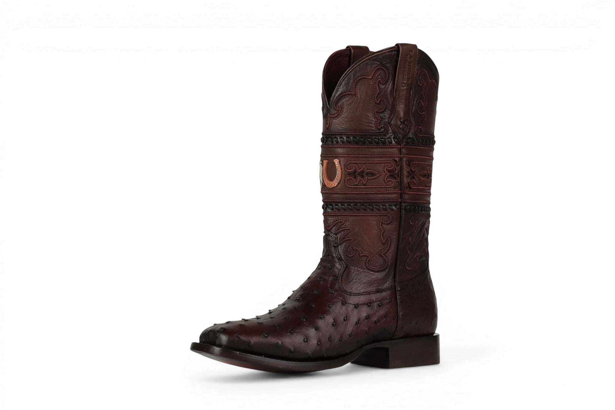 LA HERRADURA MENS PREMIUM EXOTIC OSTRICH MAHOGANY SQ TOE Laherradurawwnc.com
