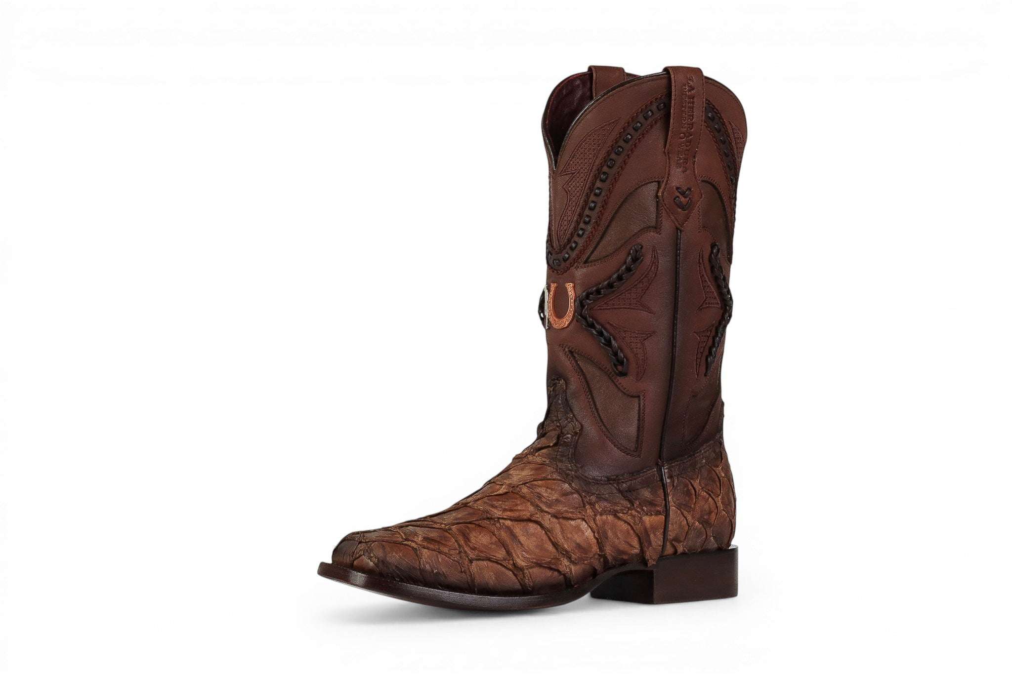 LA HERRADURA MENS PREMIUM BOOT EXOTIC FISH ICE COFFEE SQ TOE Laherradurawwnc.com