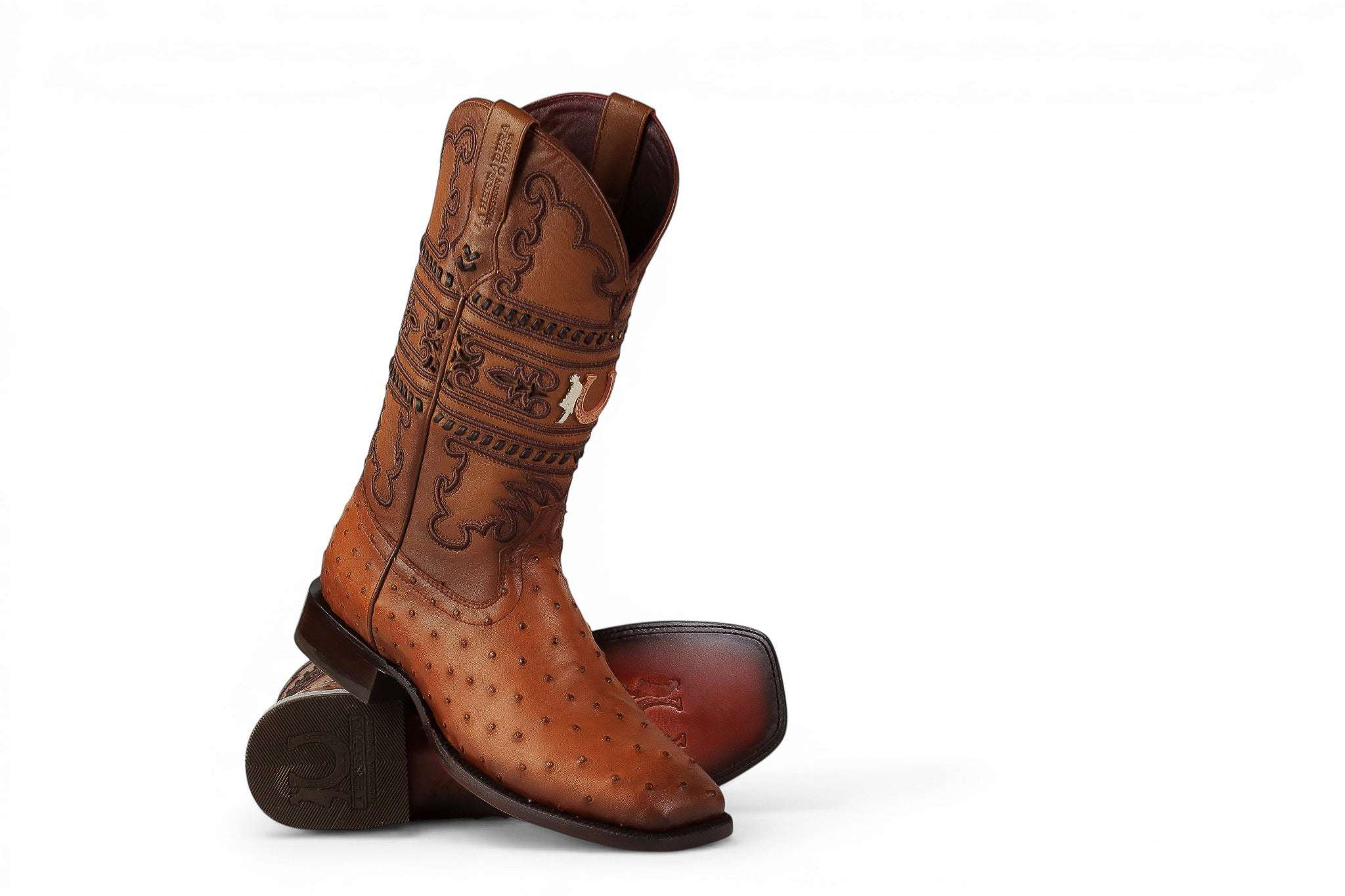 LA HERRADURA MENS PREMIUM OSTRICH TAN SQ TOE Laherradurawwnc.com