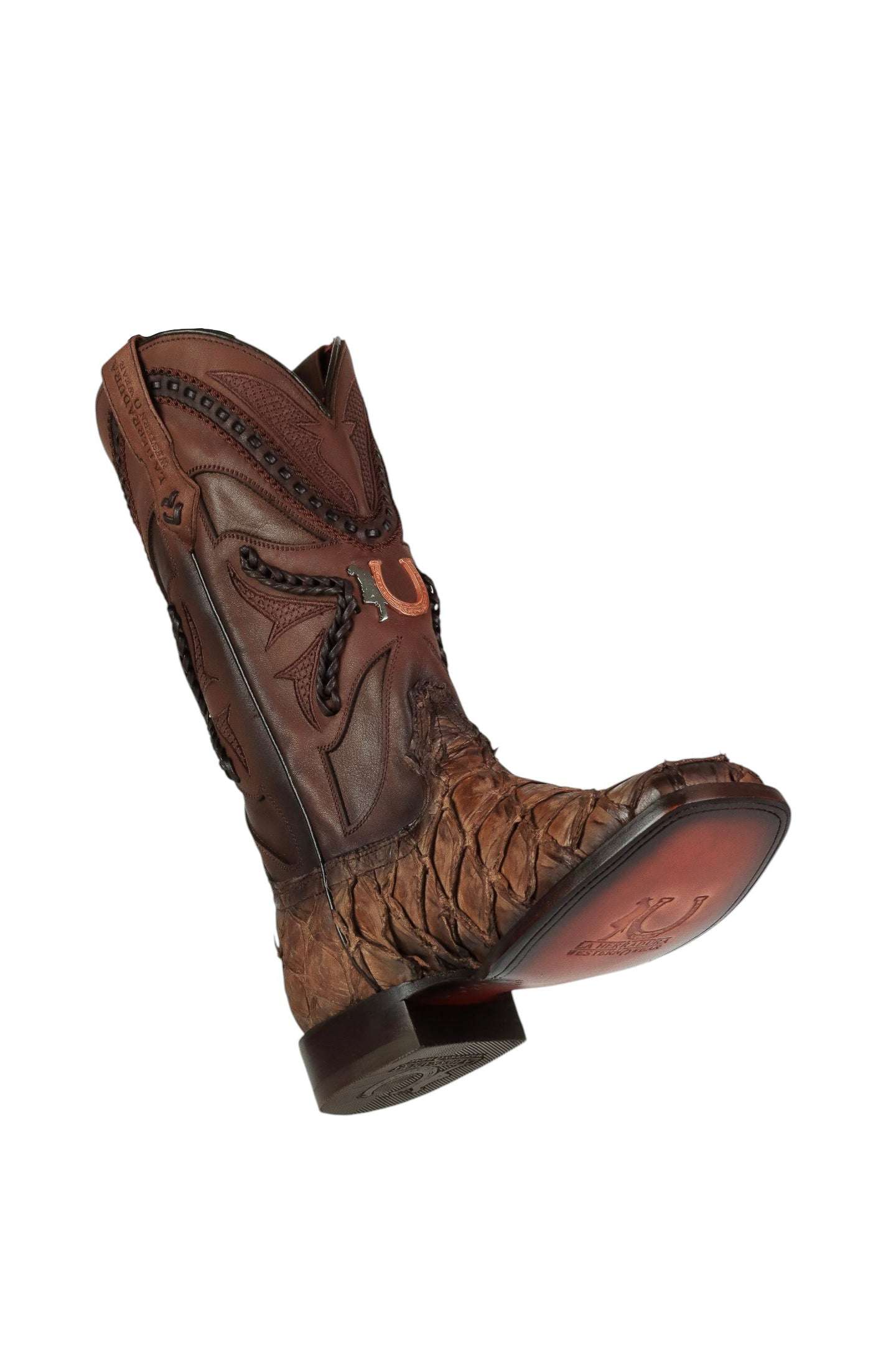 LA HERRADURA MENS PREMIUM BOOT EXOTIC FISH ICE COFFEE SQ TOE Laherradurawwnc.com