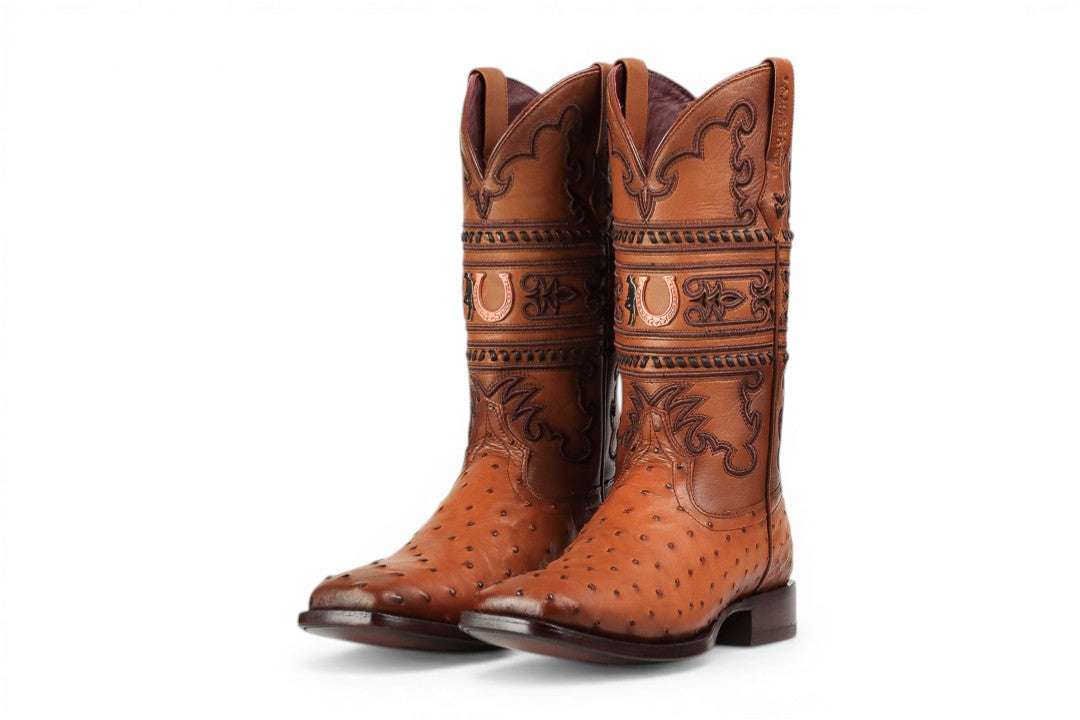 LA HERRADURA MENS PREMIUM OSTRICH TAN SQ TOE Laherradurawwnc.com