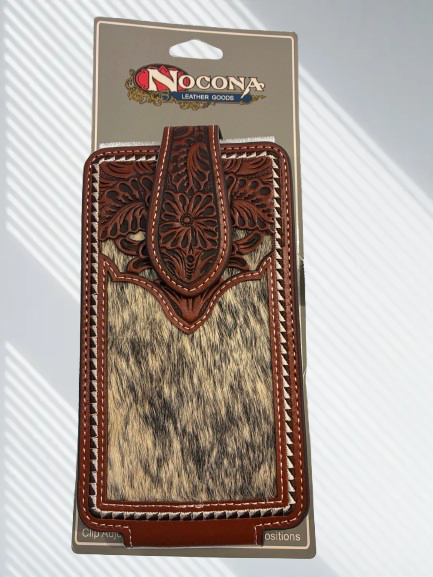 NOCONA EMBOSSED LEATHER FELT CELL PHONE CASE - 0697202