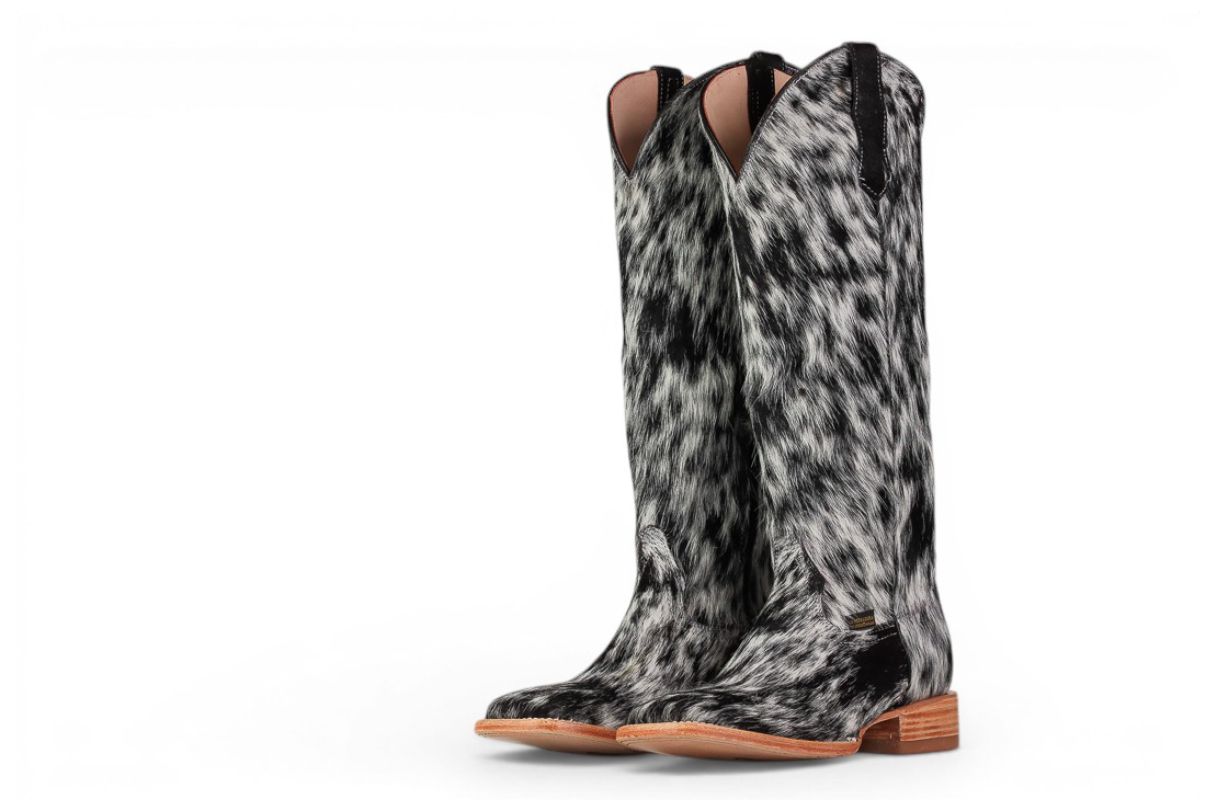 LA HERRADURA BOTAS ALTAS PARA MUJER MARY PELO PINTO NEGRO PUNTA CUADRADA COMPLETA