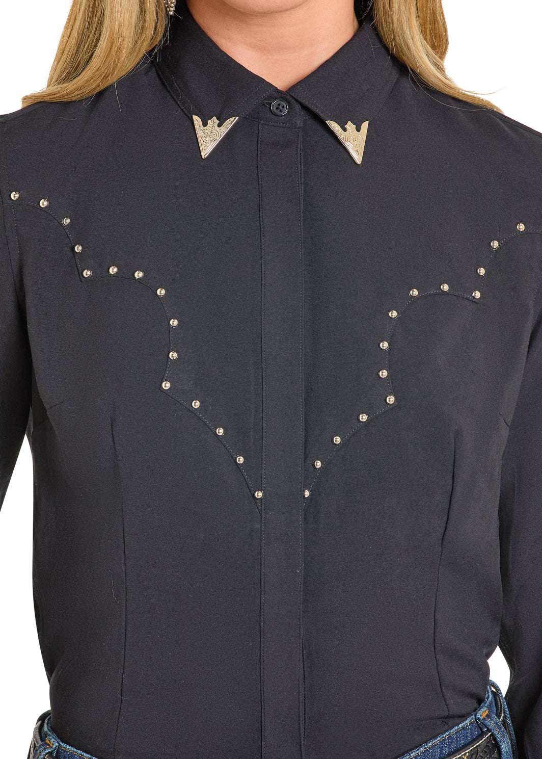 PANHANDLE WOMEN SHIRT BLACK LWN2S07922 Laherradurawwnc.com
